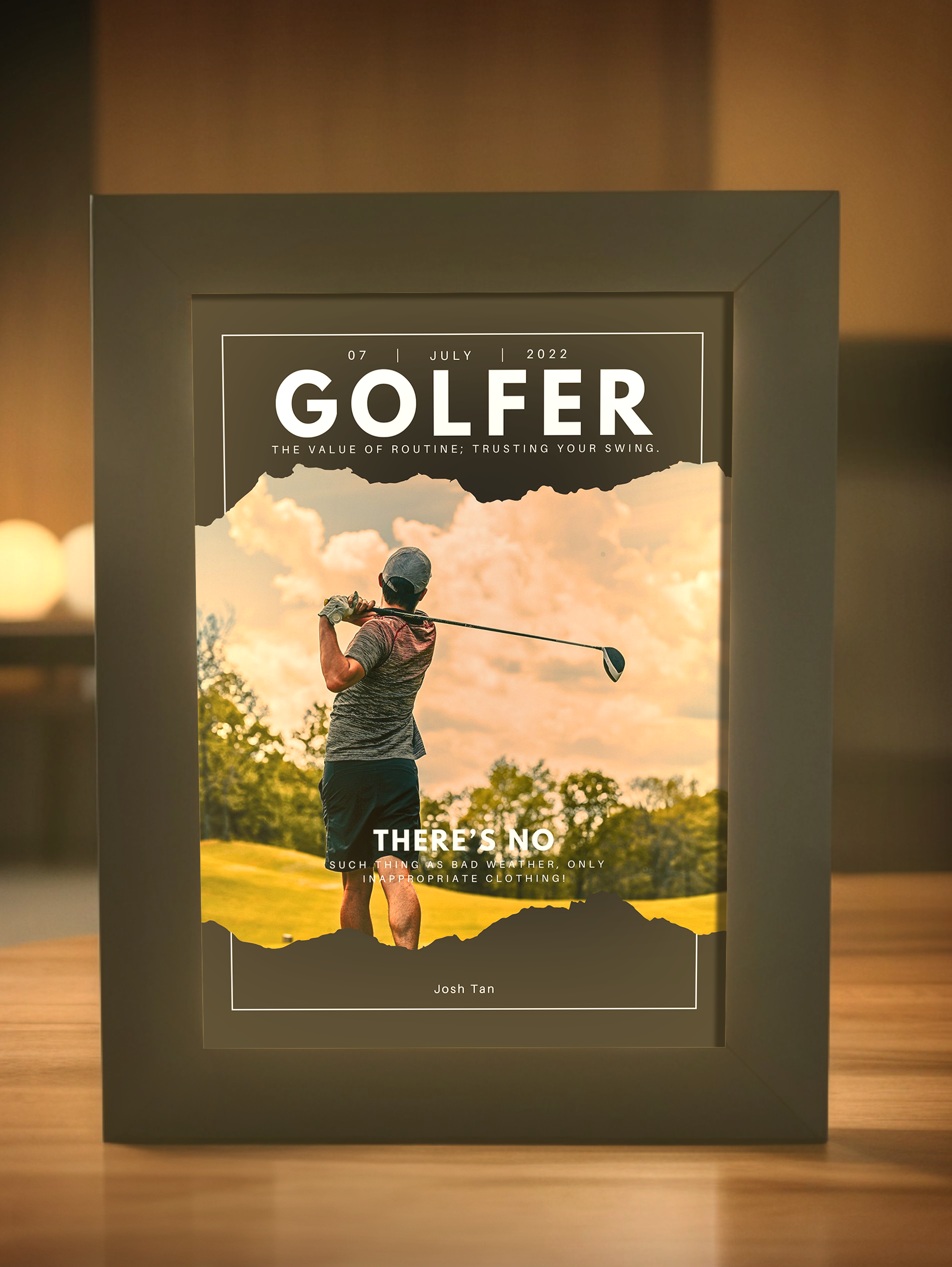 Custom VIP Premium Golfer Photo Light Frame