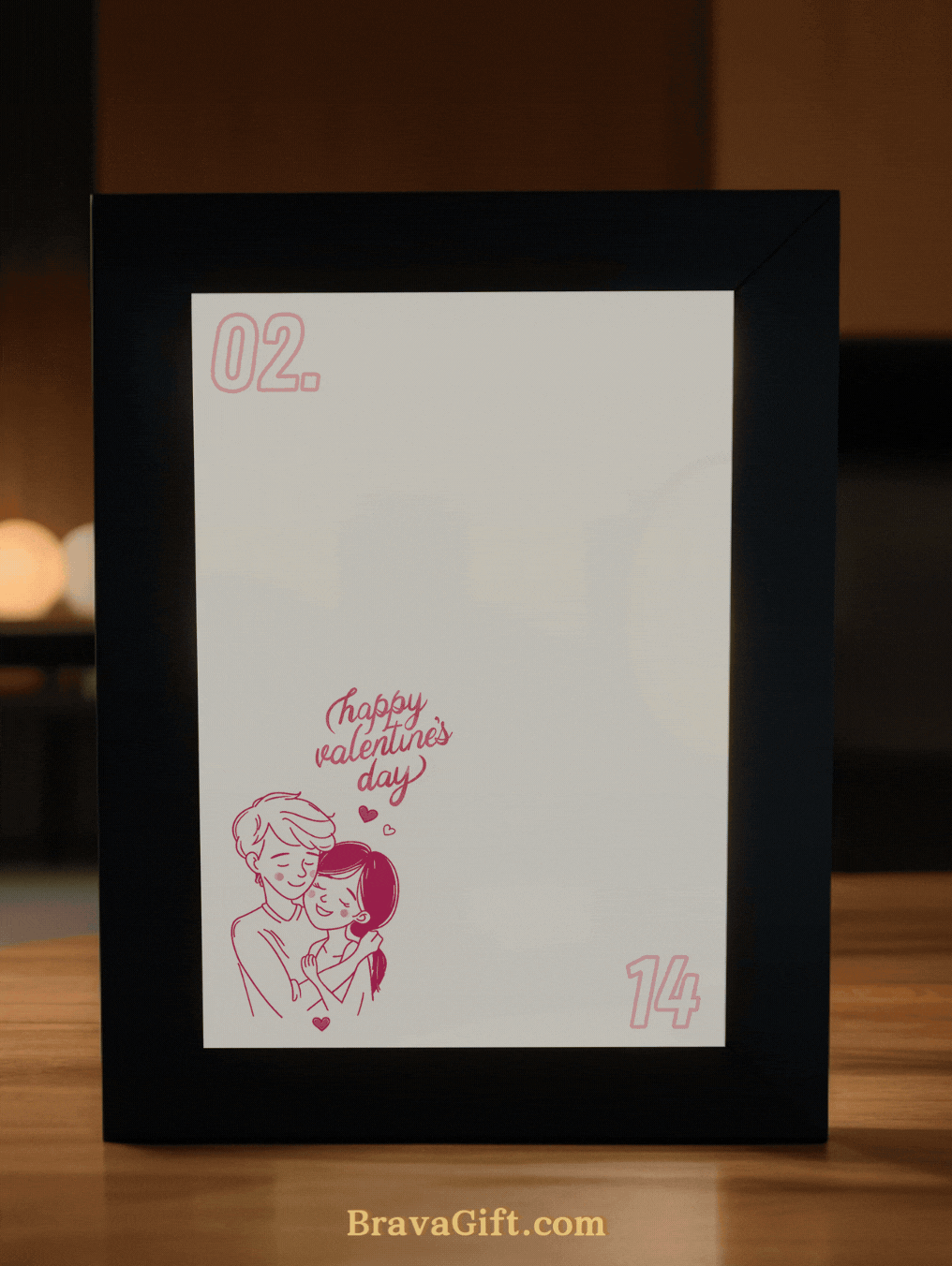 Cute Cartoon Couples Artline Photo Light Frame