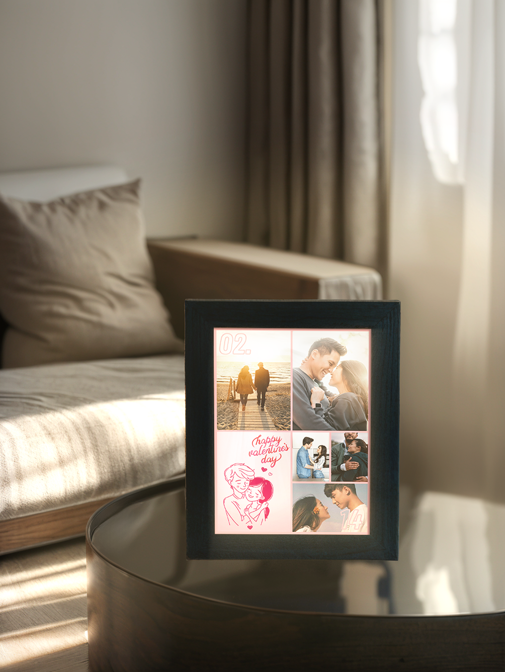 Cute Cartoon Couples Artline Photo Light Frame