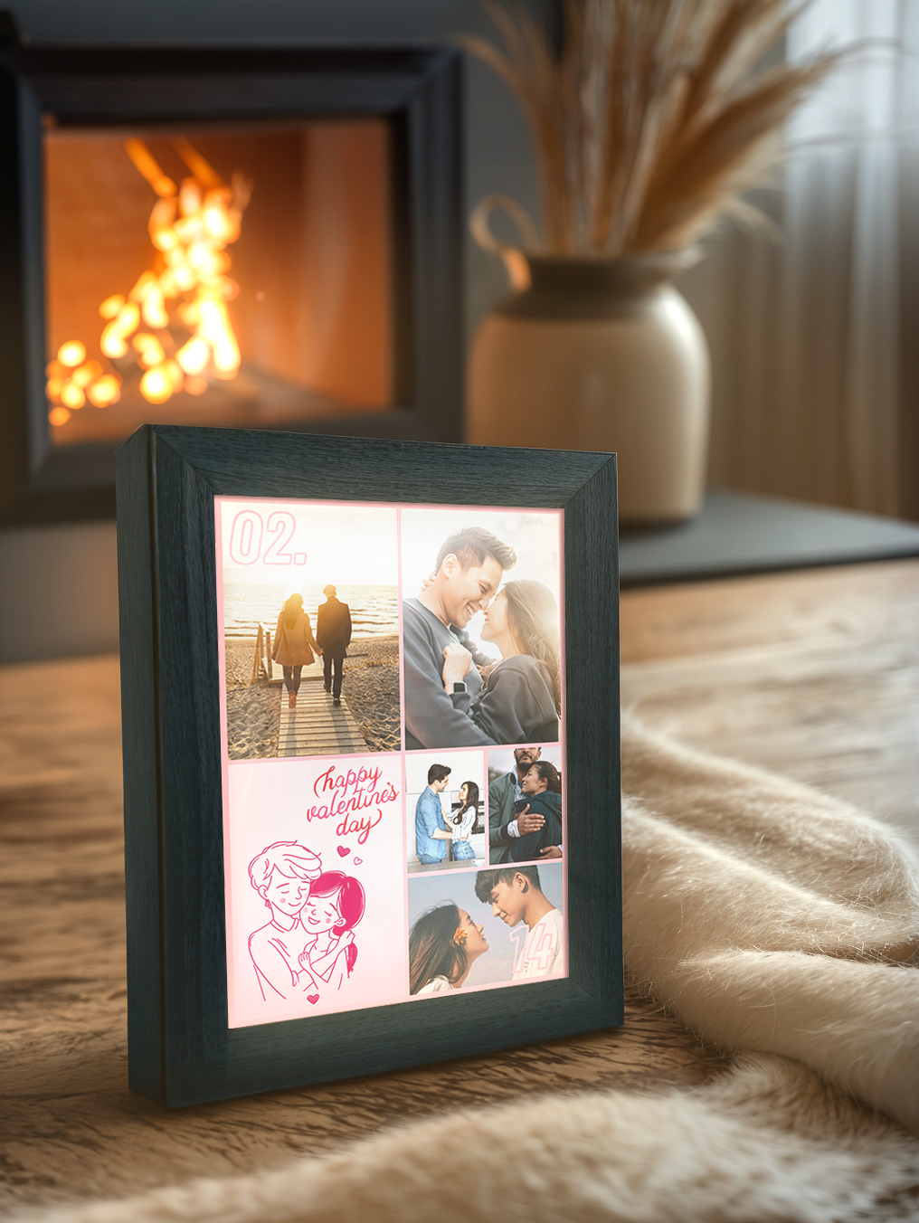 Cute Cartoon Couples Artline Photo Light Frame