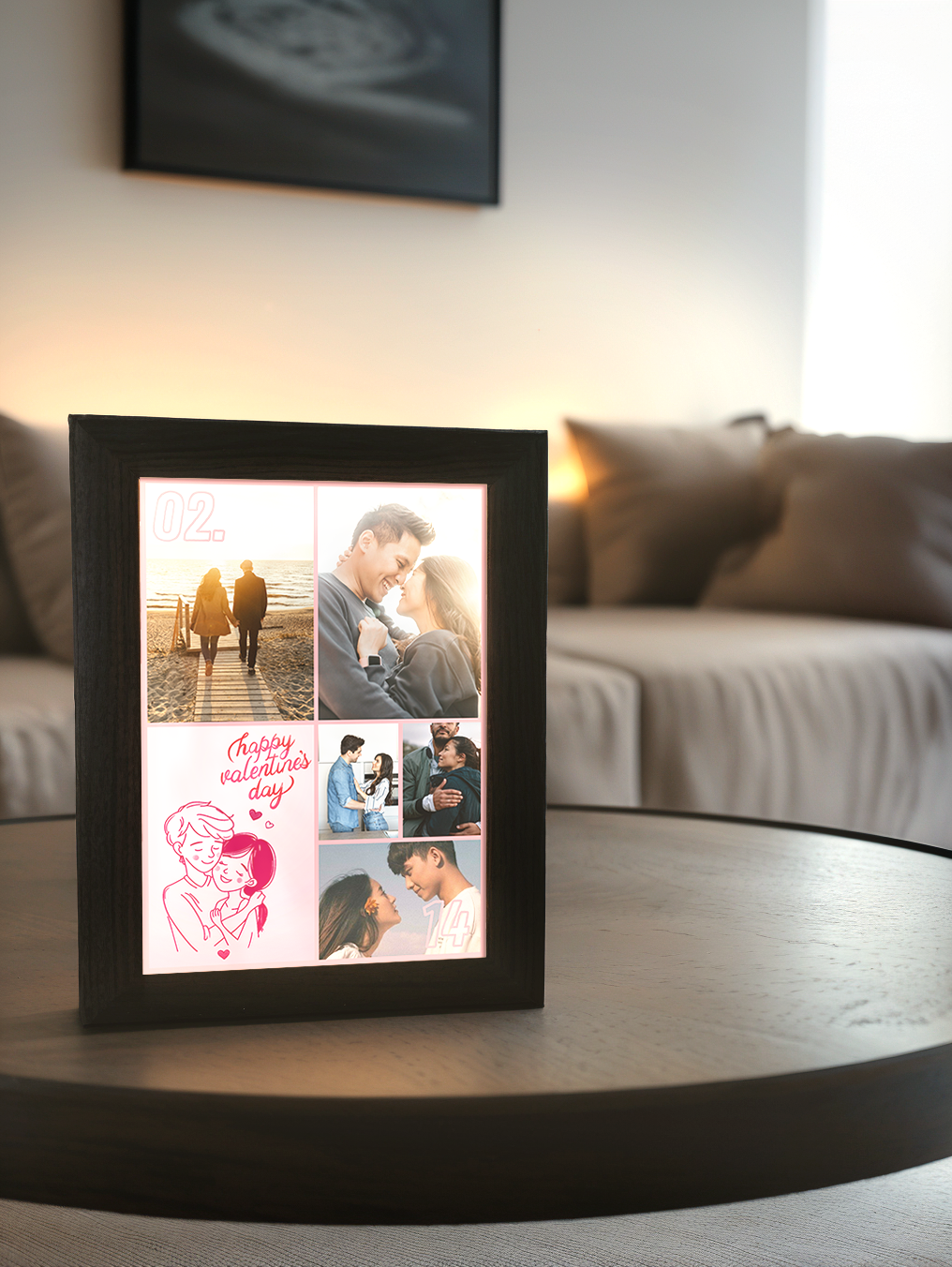 Cute Cartoon Couples Artline Photo Light Frame