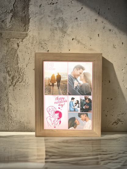 Cute Cartoon Couples Artline Photo Light Frame