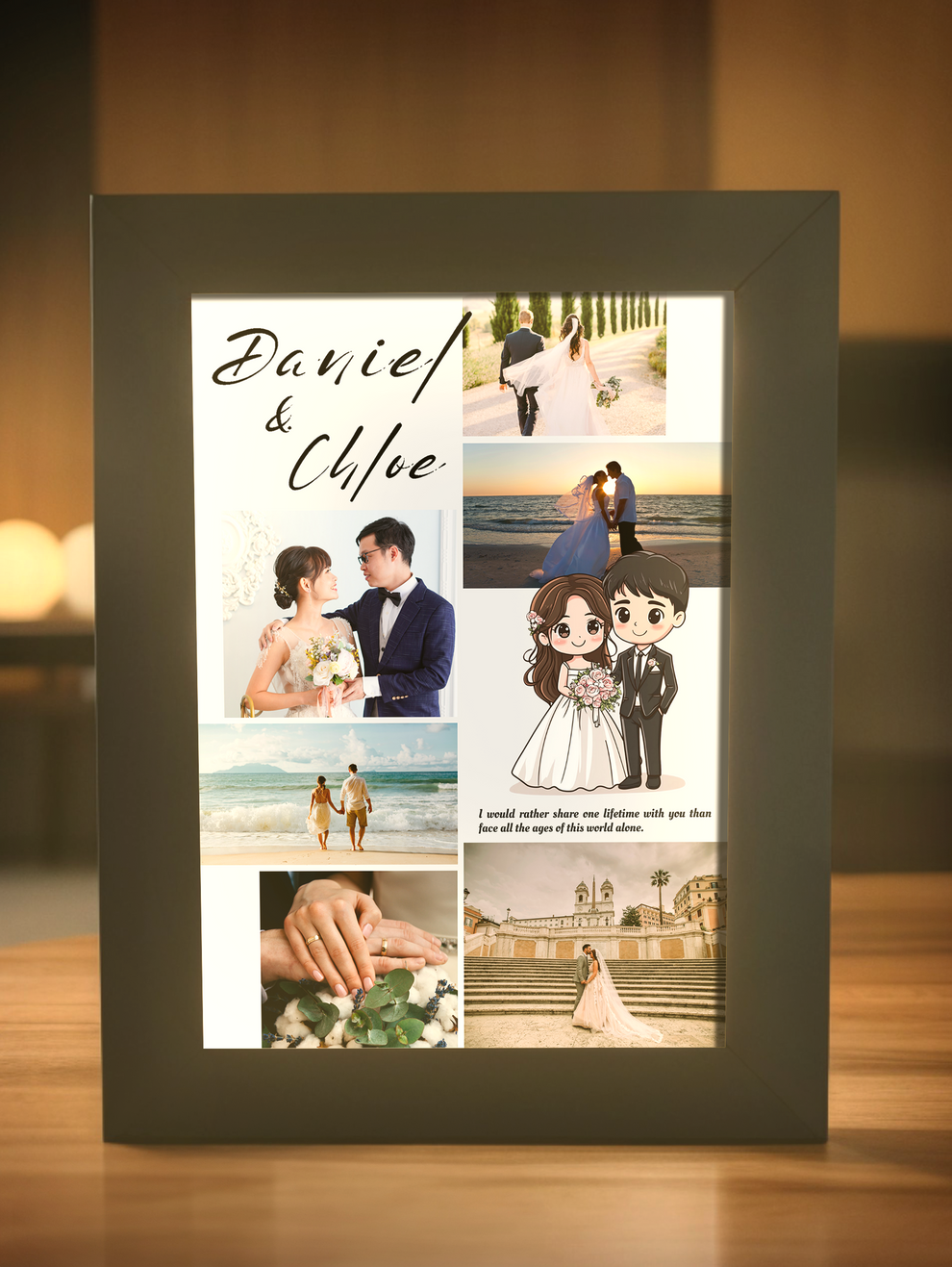 Cute Married Couples Photo Light Frame – BRAVA GIFT