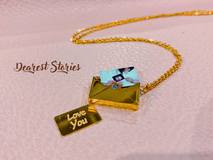 Dearest Envelope Custom Photo Necklace | A Hidden Love Story in Jewelry - Silver