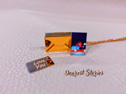 Dearest Envelope Custom Photo Necklace | A Hidden Love Story in Jewelry - Silver