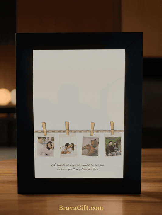 Elegant Happy Anniversary Couple Photo Light Frame
