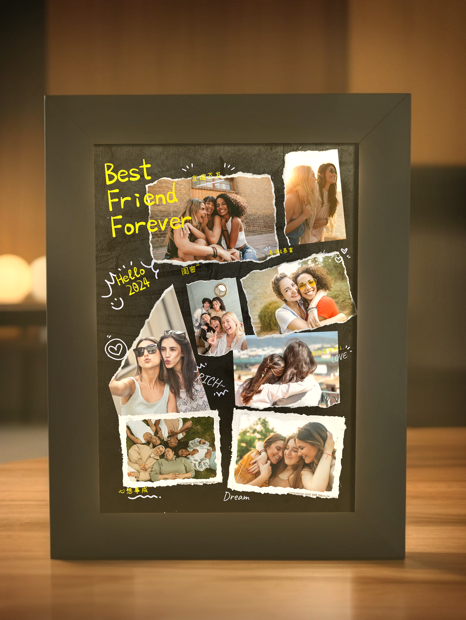 Friendship BFF Memory Collection Custom Photo Light Frame