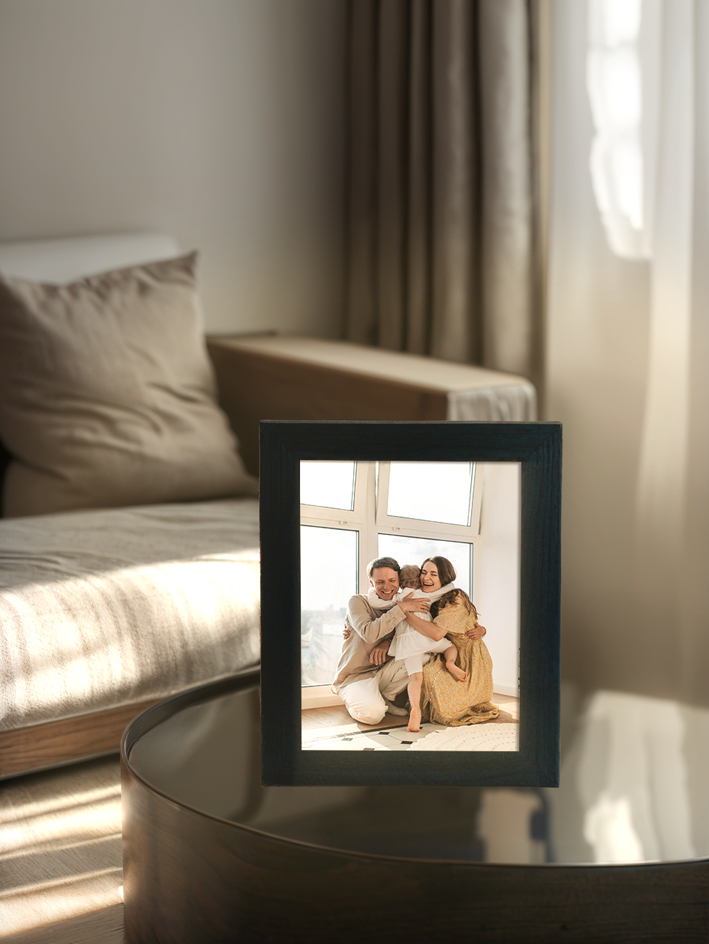 Family Sketch Photo Light Frame