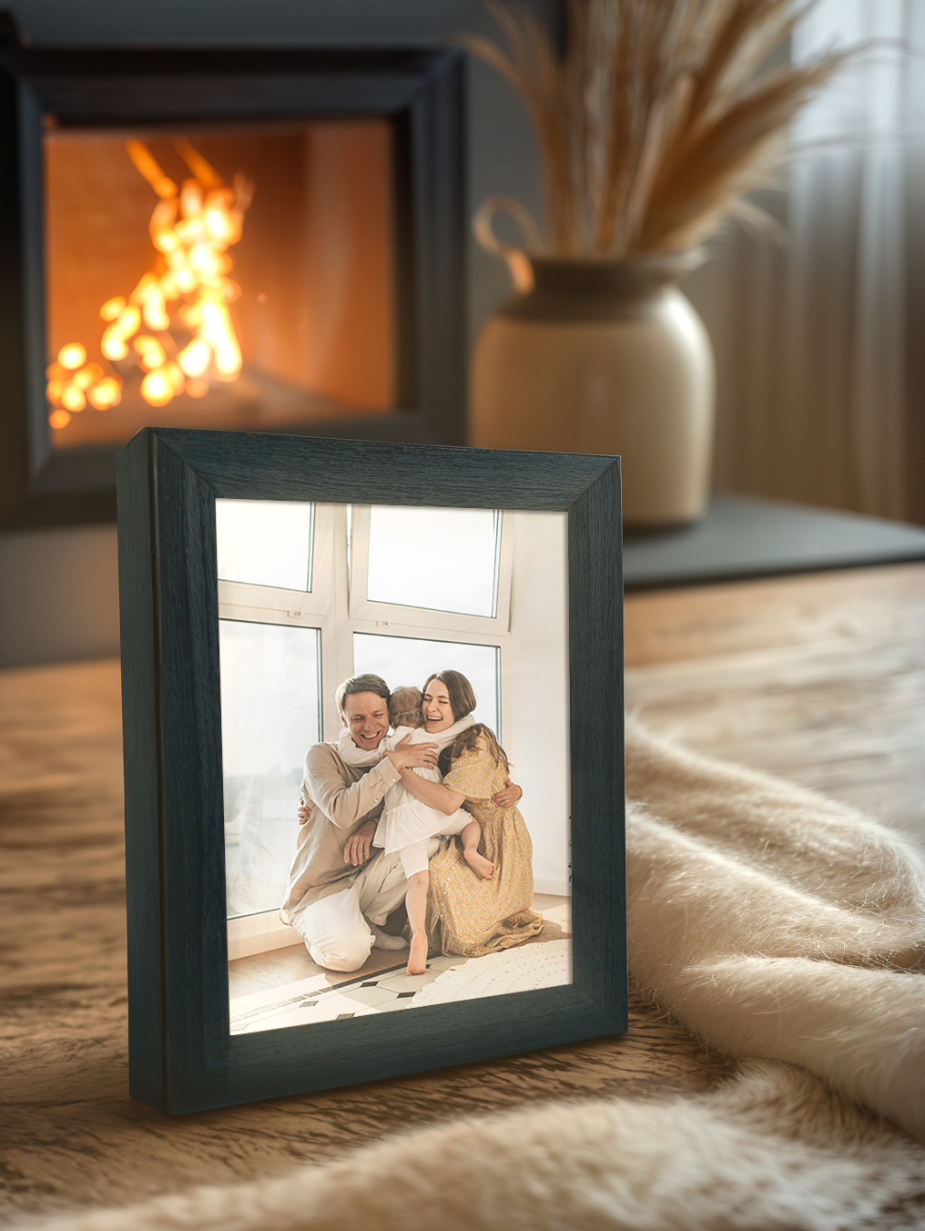 Family Sketch Photo Light Frame