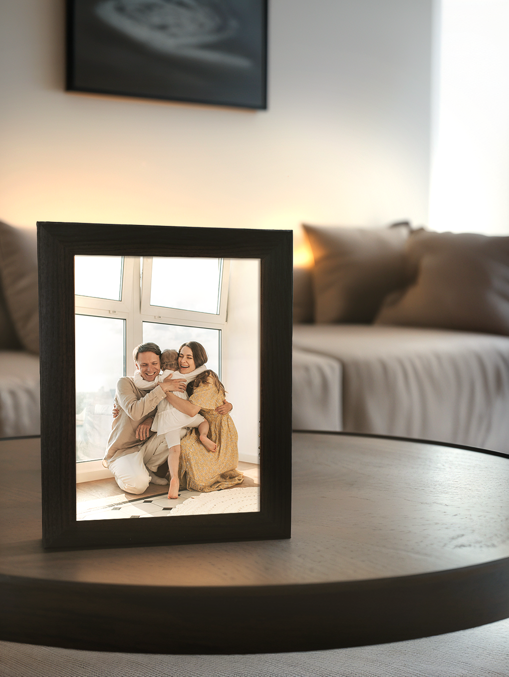 Family Sketch Photo Light Frame