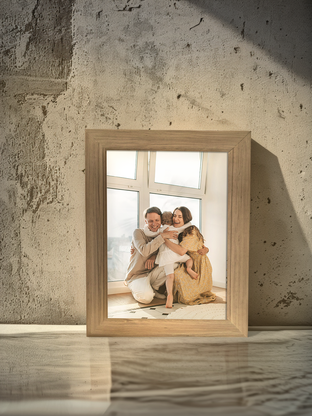 Family Sketch Photo Light Frame