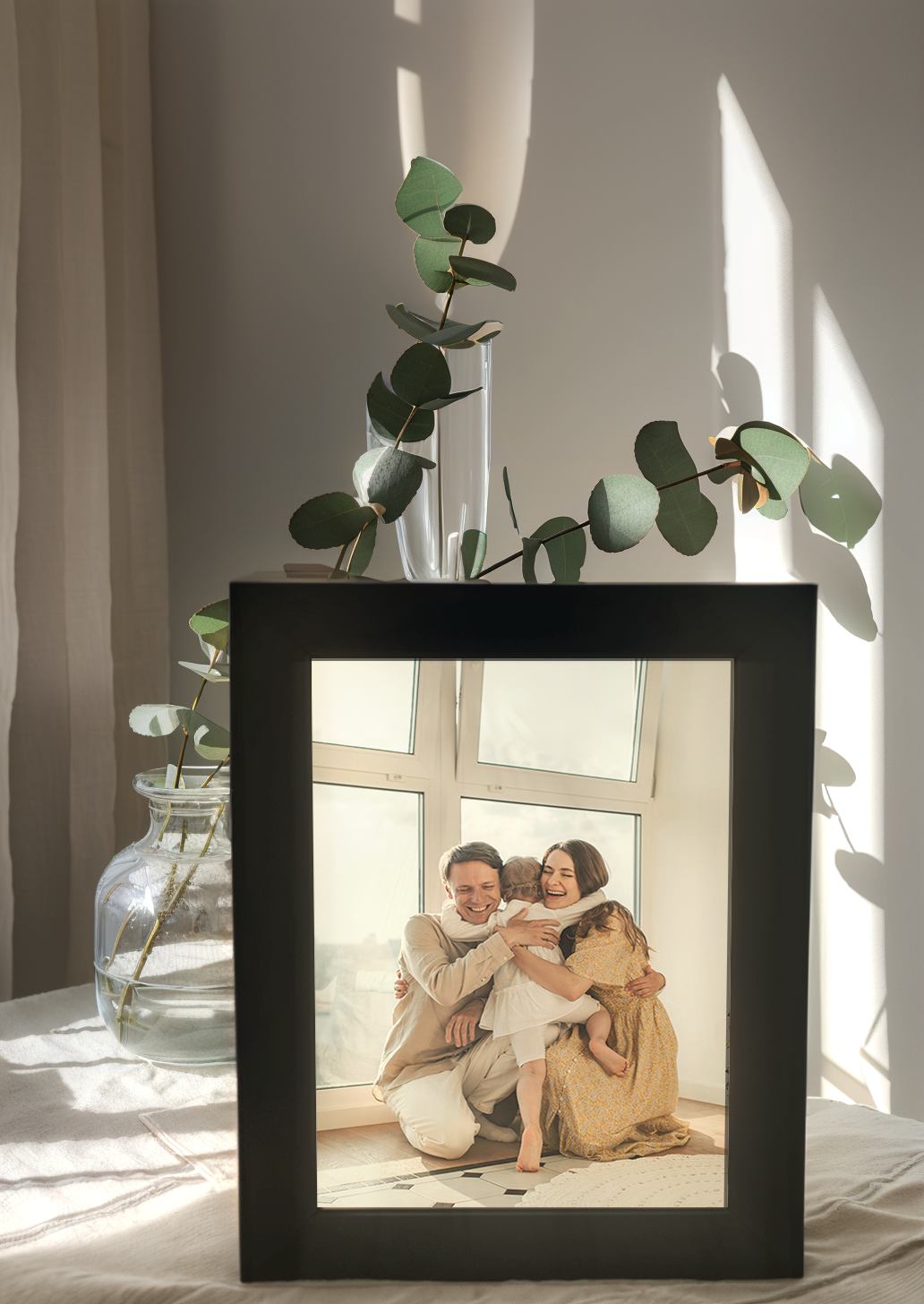 Family Sketch Photo Light Frame