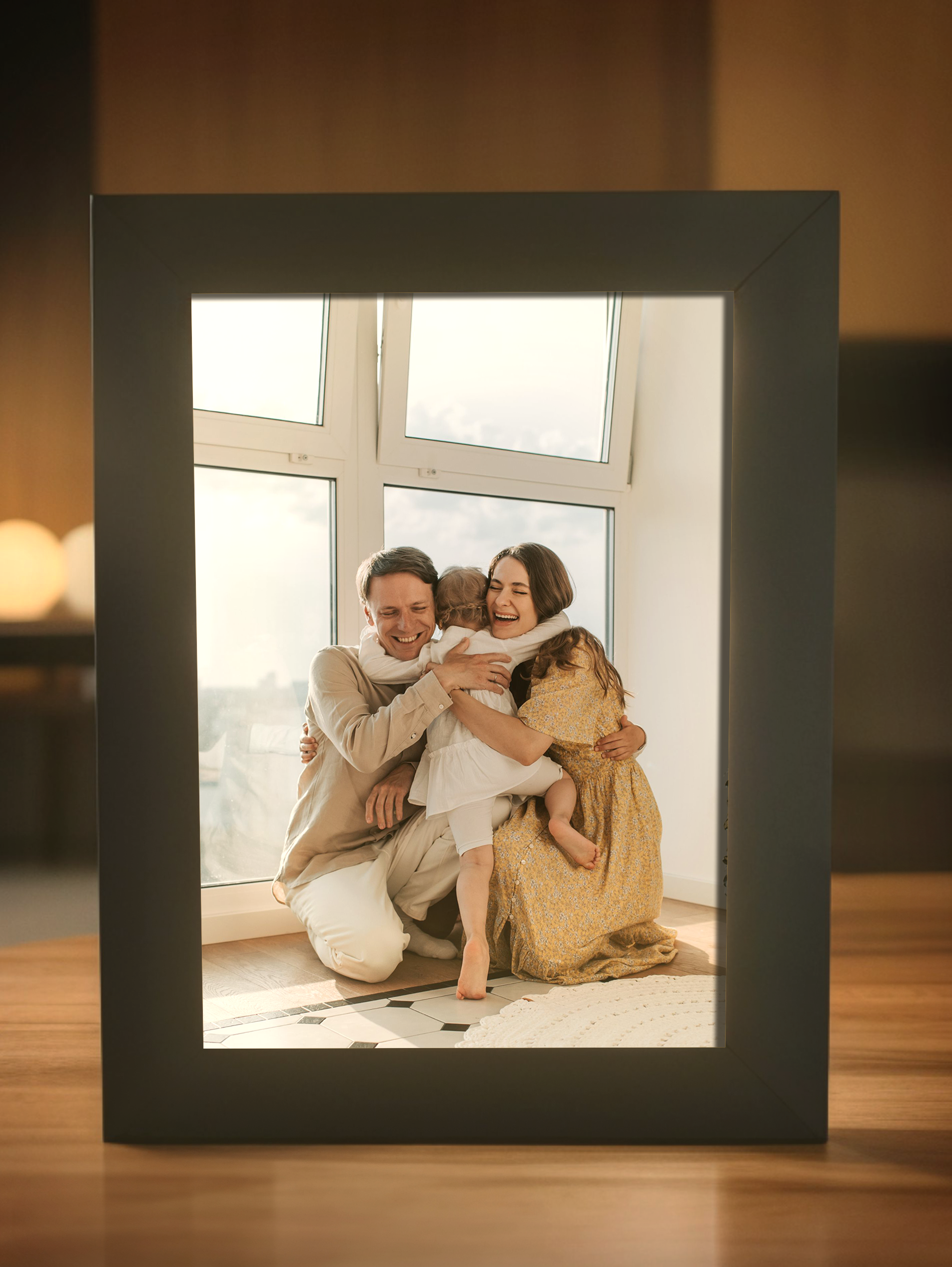 Family Sketch Photo Light Frame