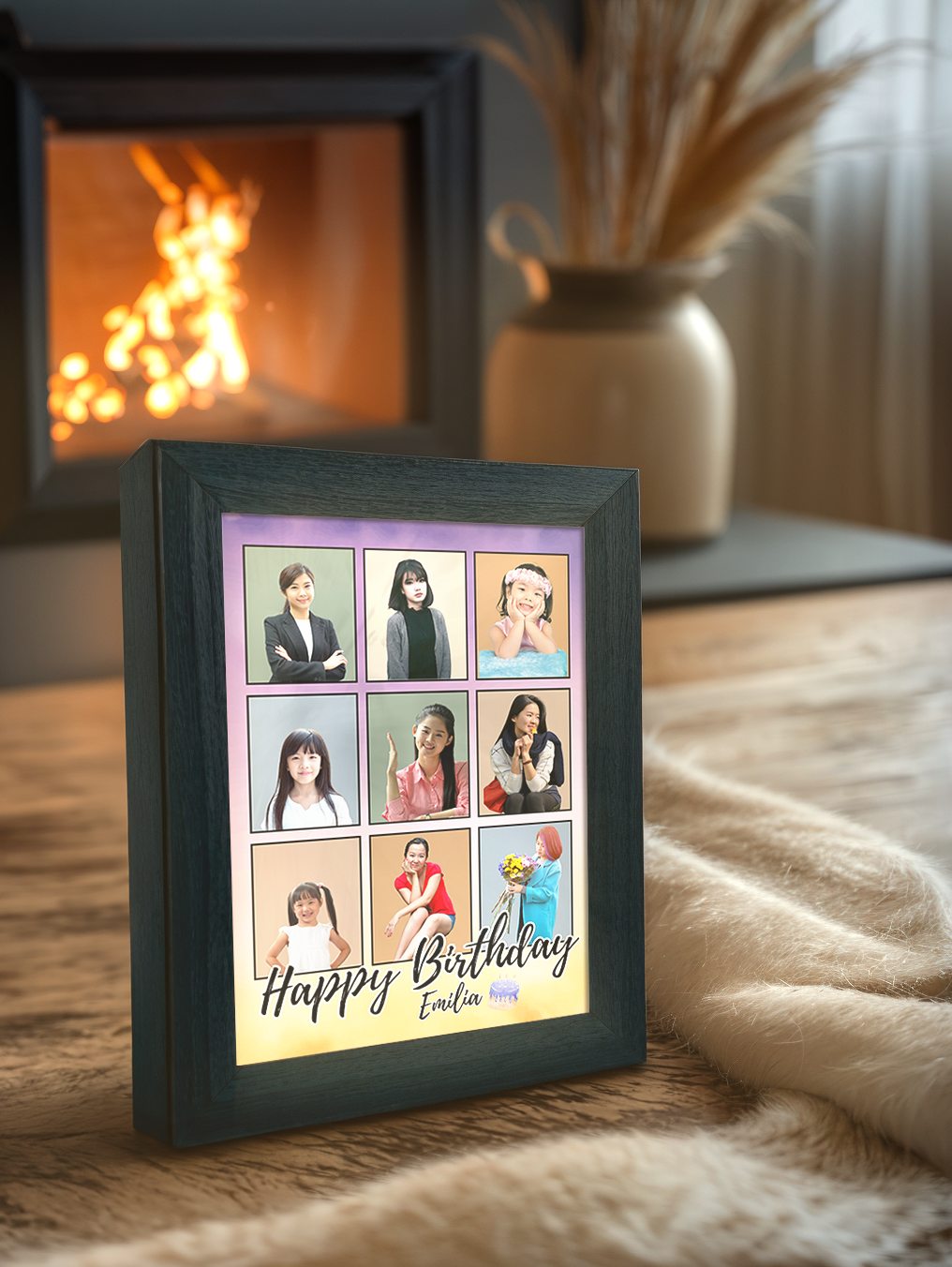 Friendship 9-Grid Birthday Photo Light Frame