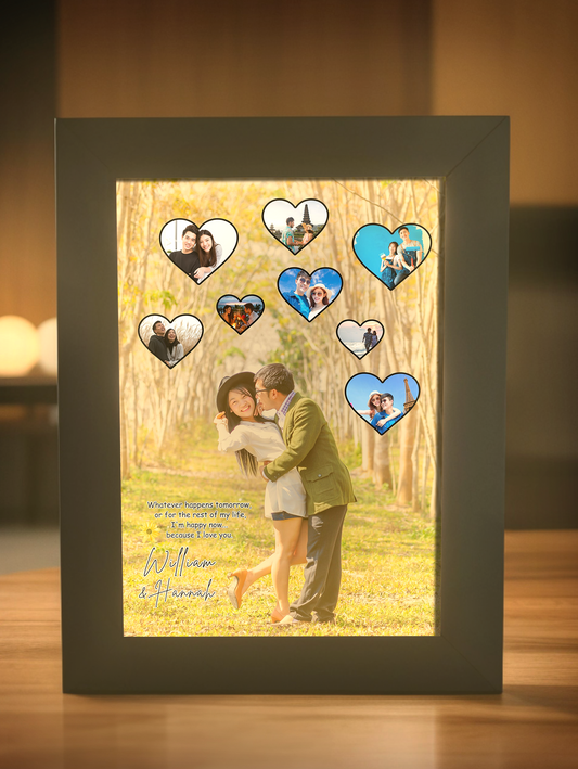 Full of Love Couple Photo Light Frame