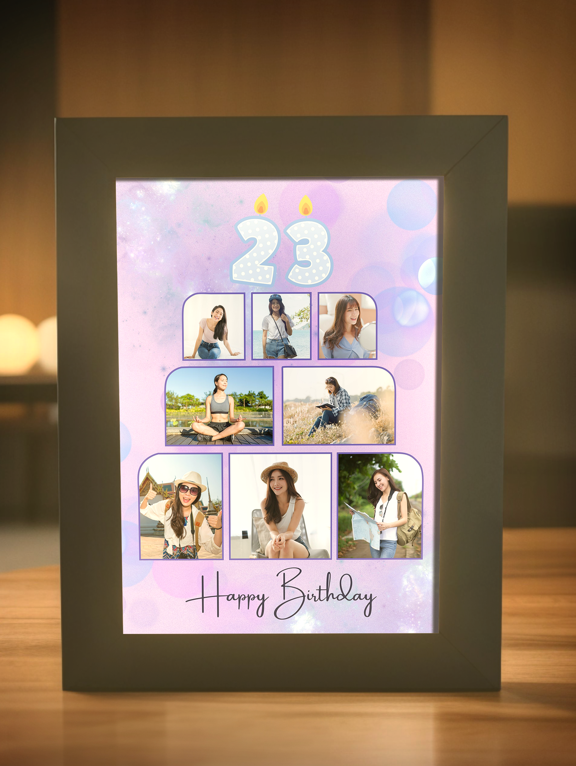 Giant Custom Photo Birthday Cake Photo Light Frame