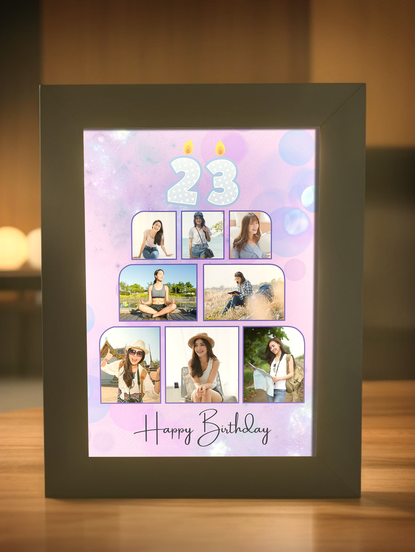 Giant Custom Photo Birthday Cake Photo Light Frame