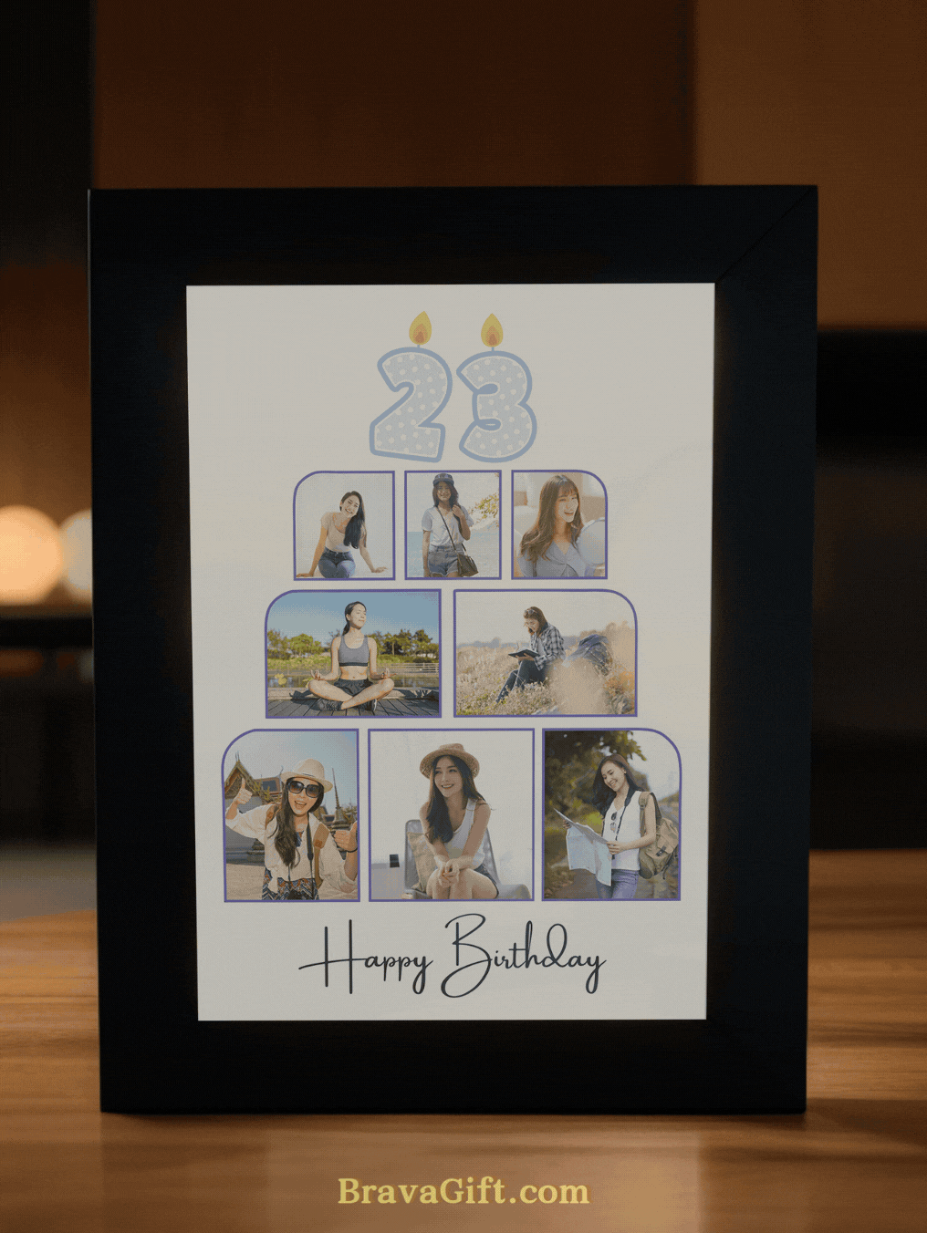 Giant Custom Photo Birthday Cake Photo Light Frame