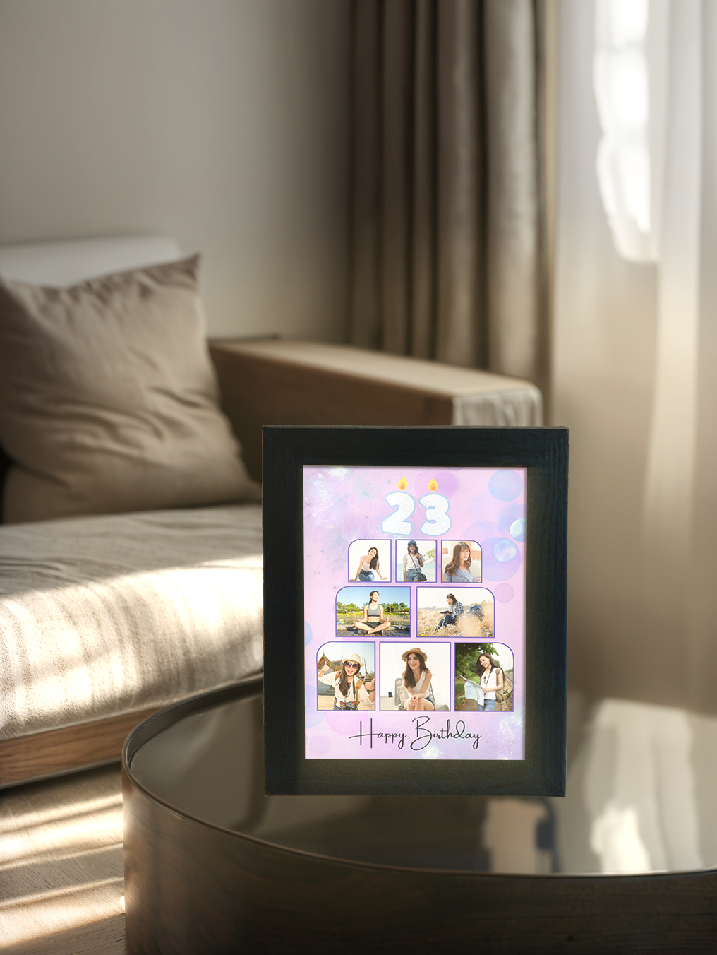 Giant Custom Photo Birthday Cake Photo Light Frame