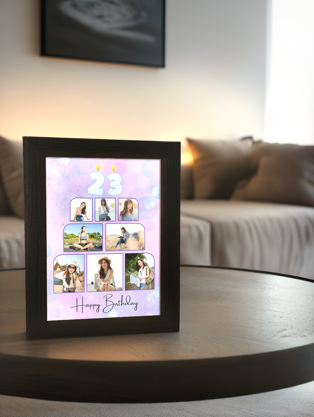 Giant Custom Photo Birthday Cake Photo Light Frame