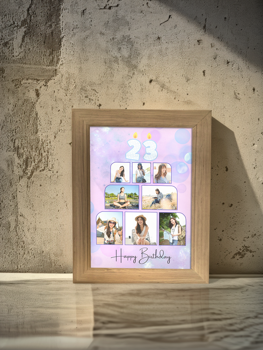 Giant Custom Photo Birthday Cake Photo Light Frame