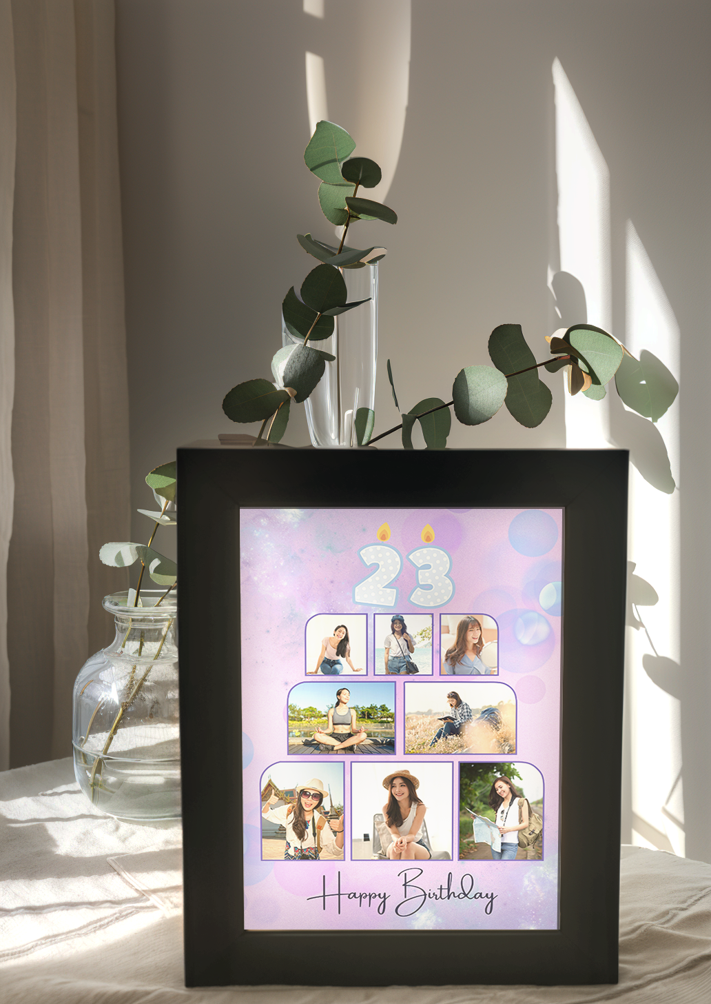 Giant Custom Photo Birthday Cake Photo Light Frame