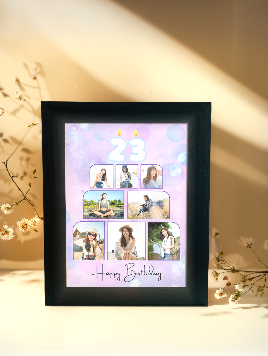 Giant Custom Photo Birthday Cake Photo Light Frame