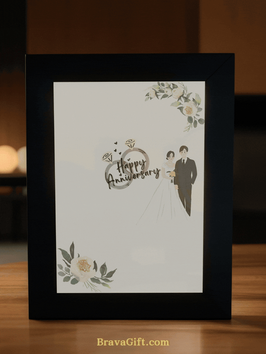 Happy Wedding Anniversary Gift Photo Light Frame