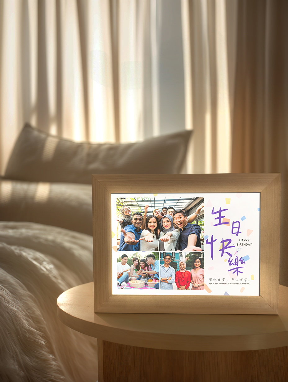 Happy Birthday Friendship Photo Light Frame