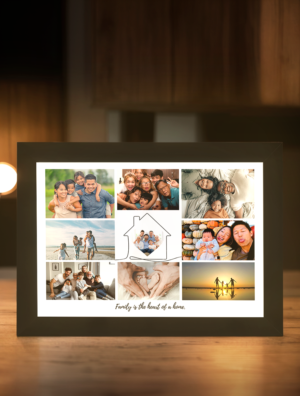 Home Sweet Home Family Photo Light Frame