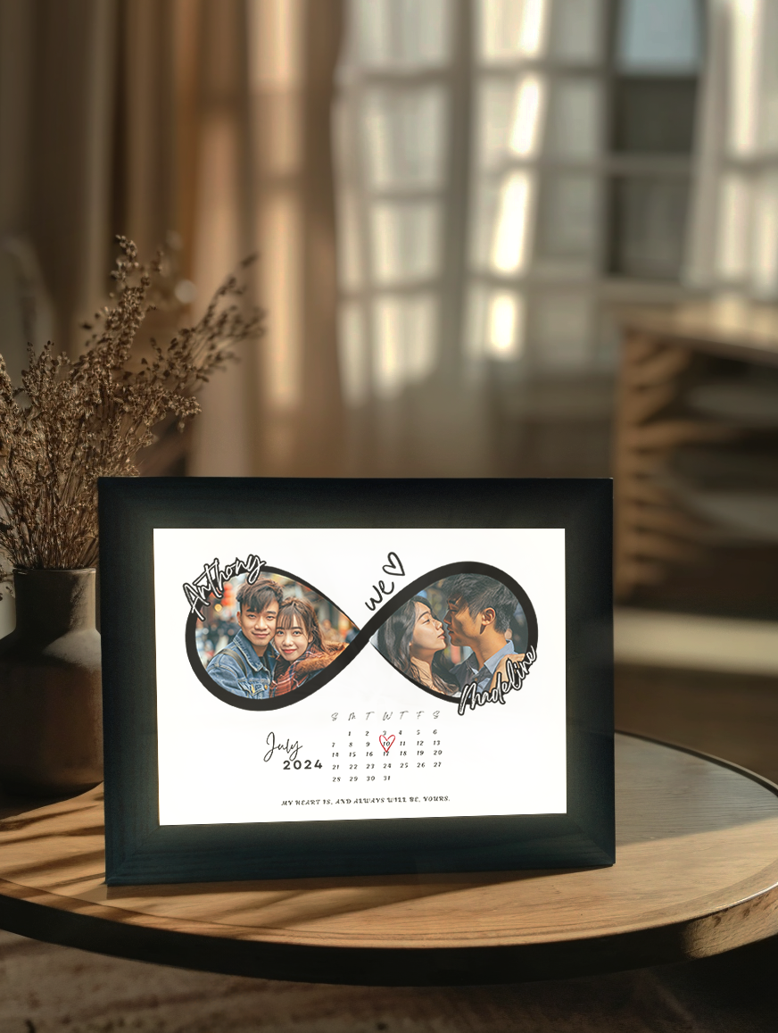 Infinite Love Couple Memory Photo Light Frame