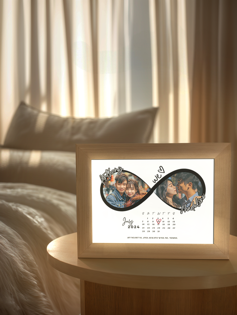 Infinite Love Couple Memory Photo Light Frame