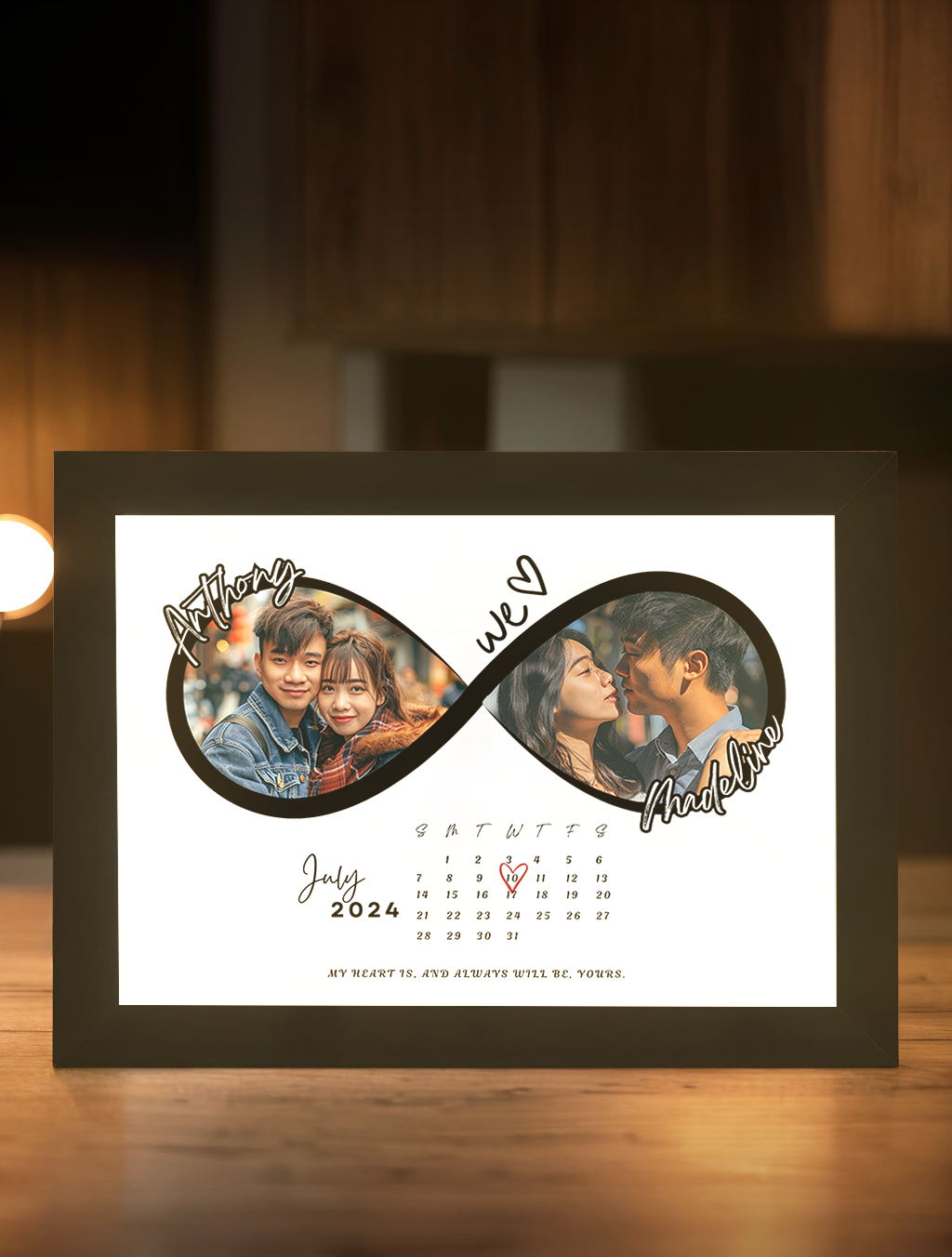 Infinite Love Couple Memory Photo Light Frame