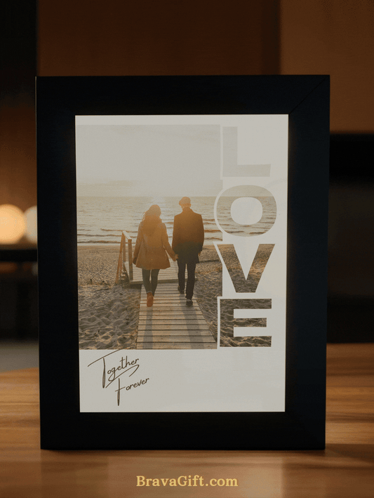 LOVE Memorable Couple Photo Light Frame