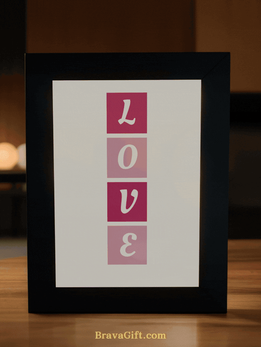 LOVE Purple Theme Couple Photo Light Frame