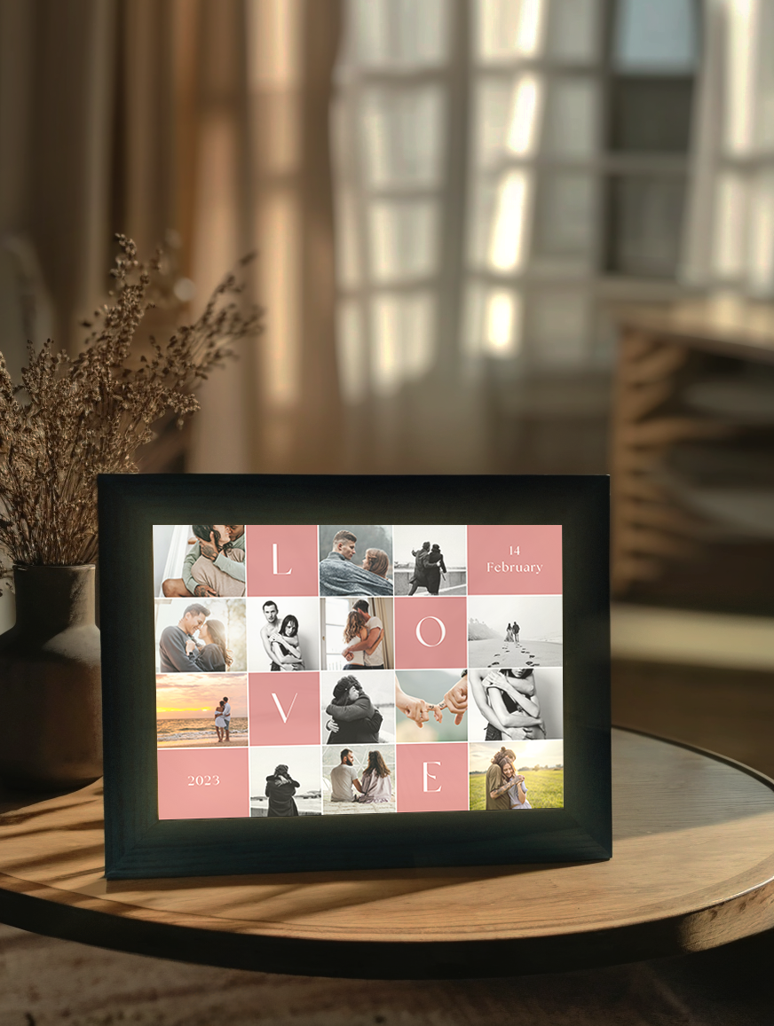 LOVE Sweet Couple Photo Light Frame