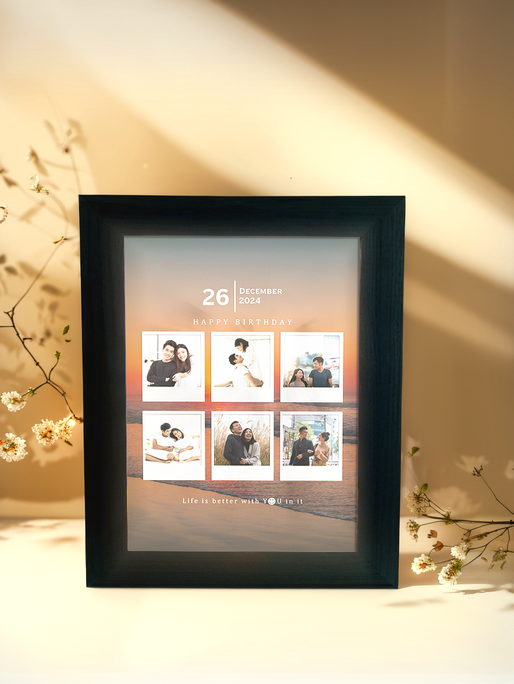 Life is better With You Couple Photo Light Frame