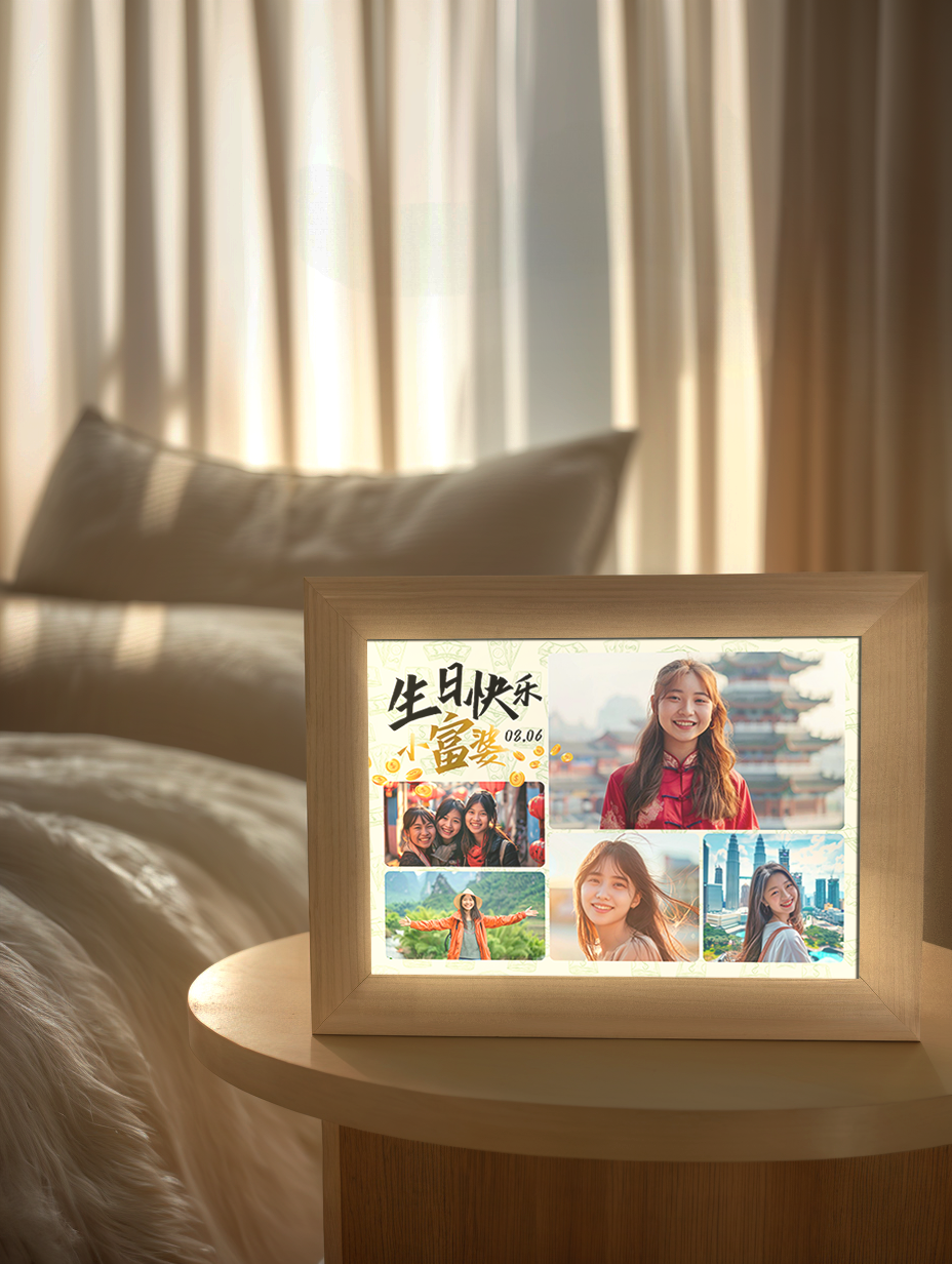 Little Rich Woman Birthday Photo Light Frame