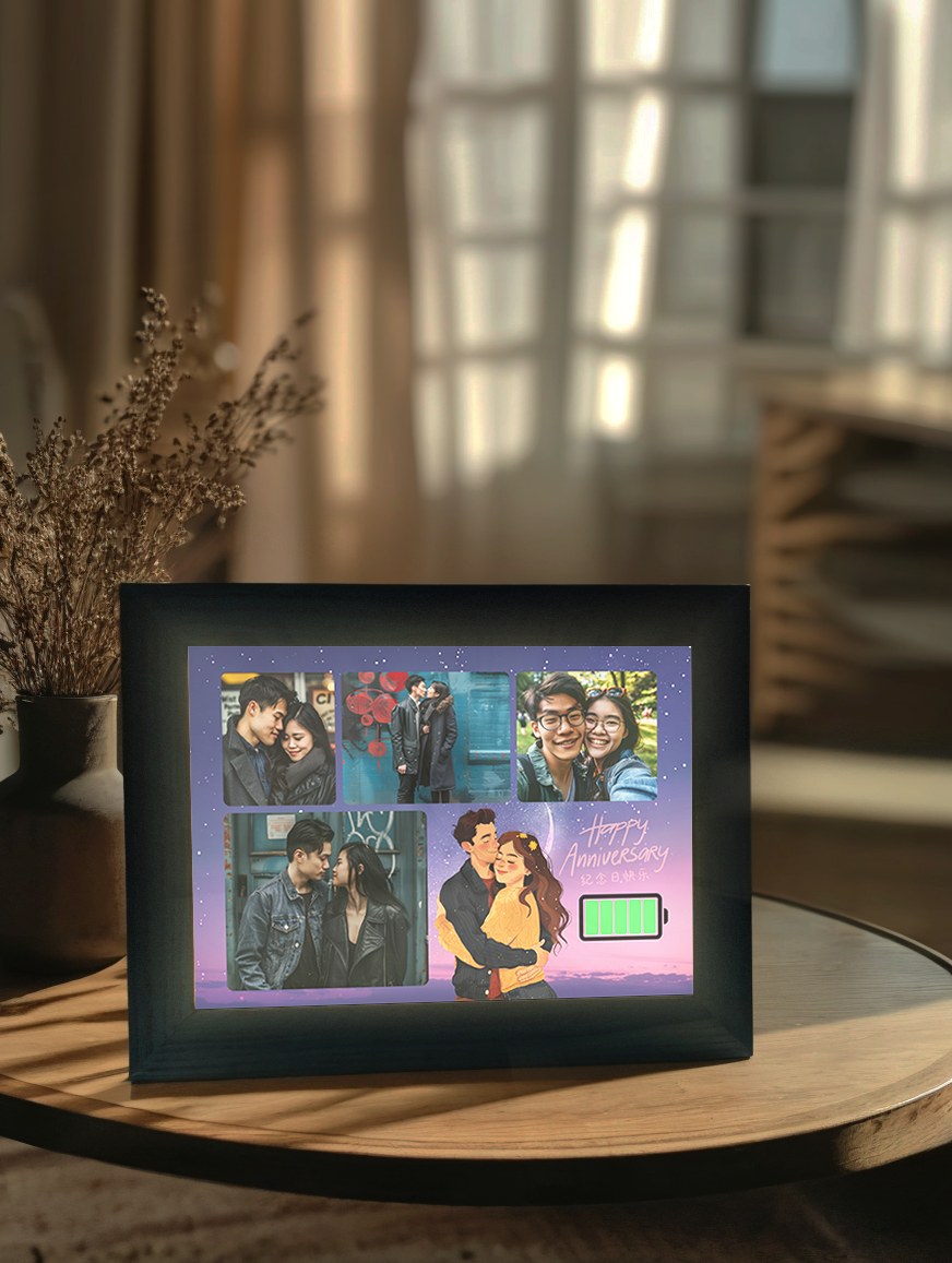 Love Battery Couple Photo Light Frame