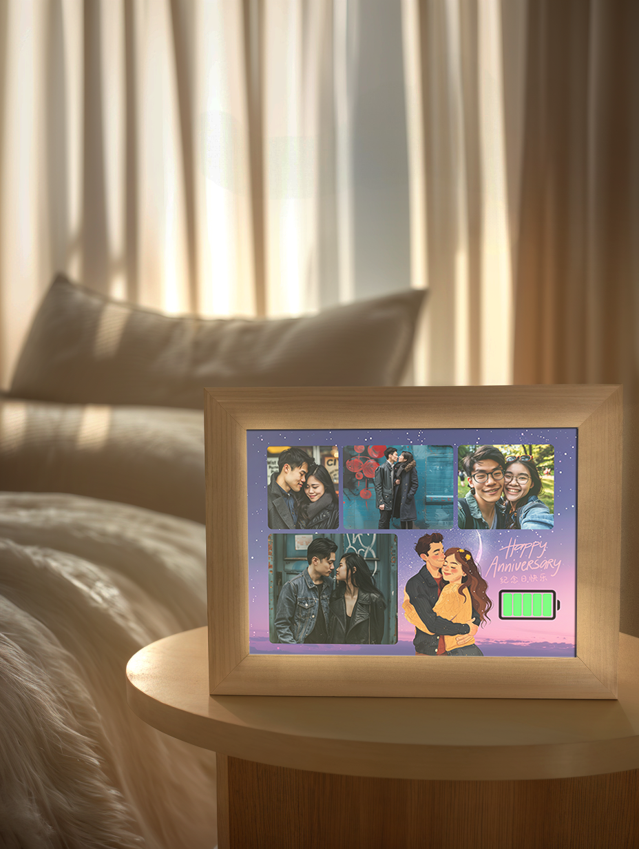 Love Battery Couple Photo Light Frame