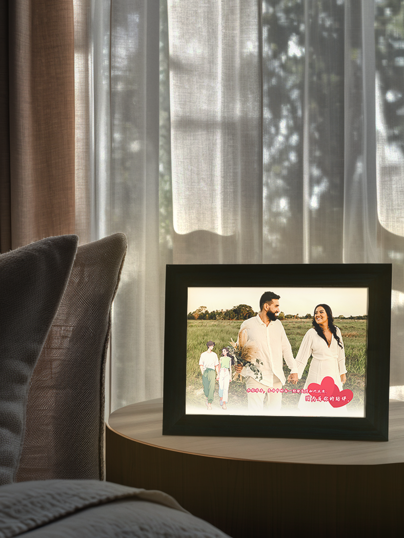 Love Promise Couple Photo Light Frame