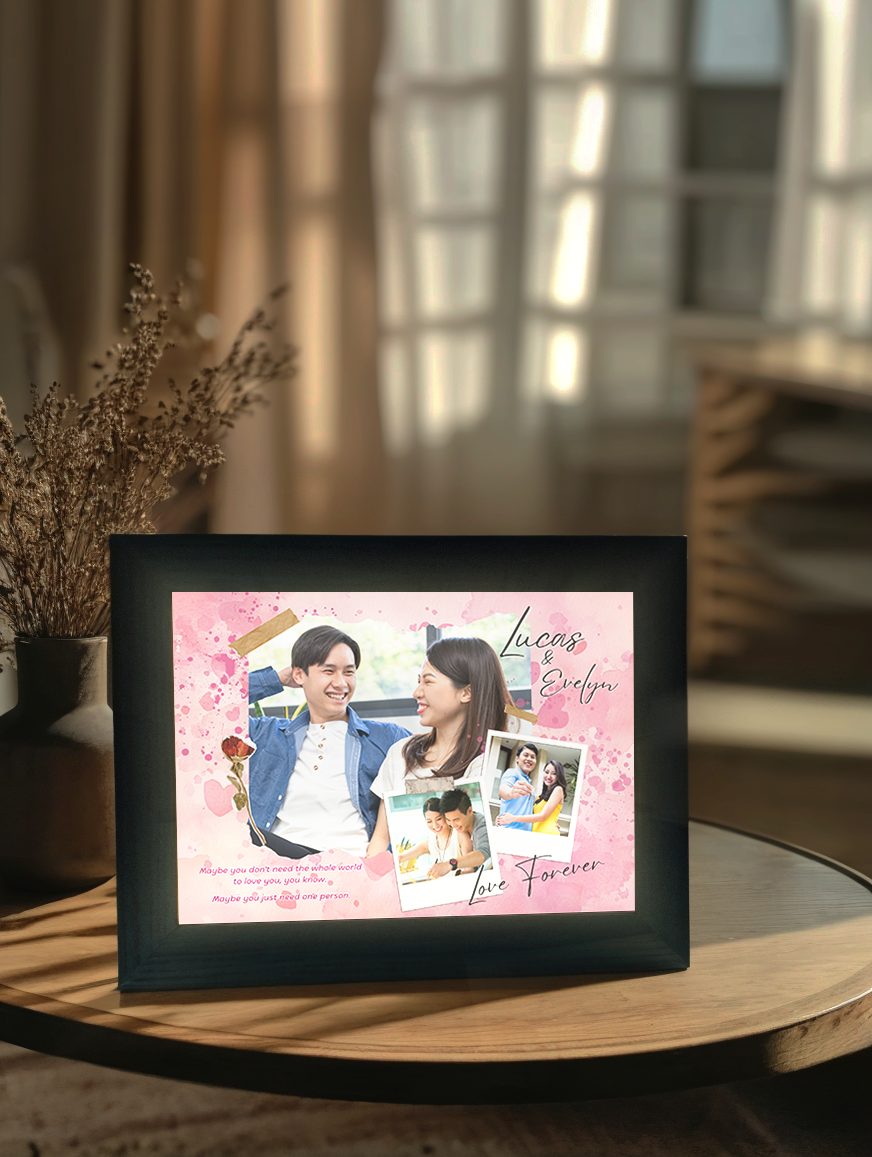 Love in Color Couple Photo Light Frame