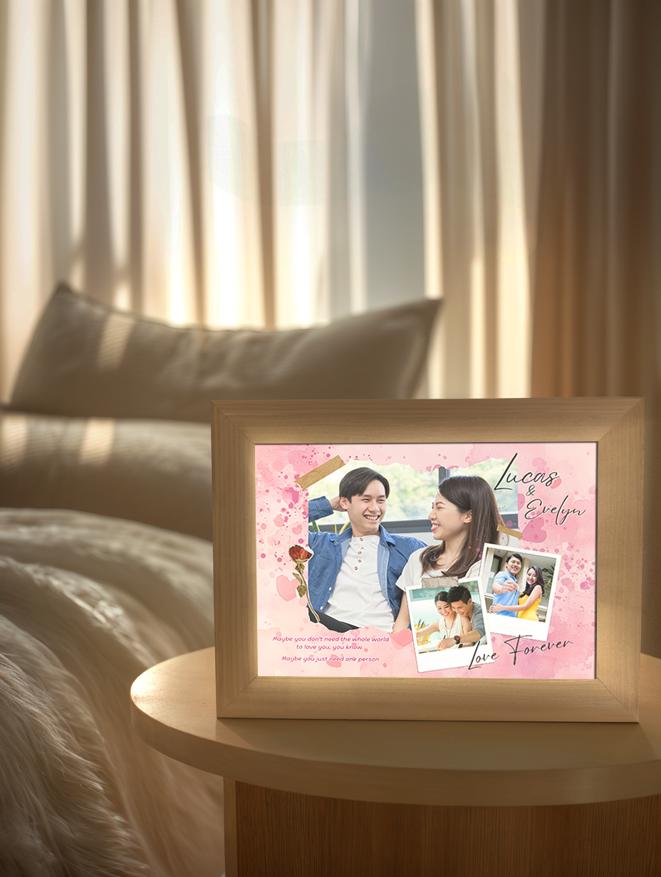 Love in Color Couple Photo Light Frame