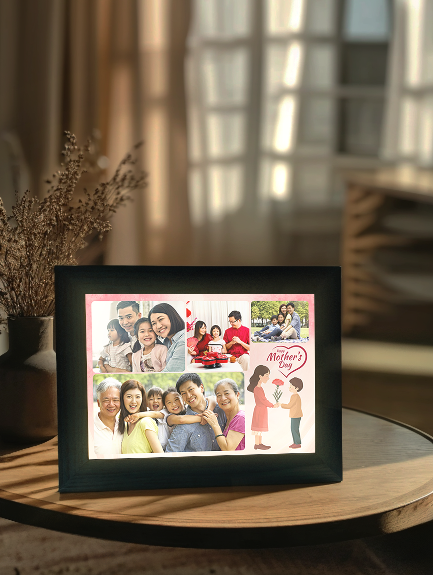 Mother's Day Flower Family Photo Light Frame