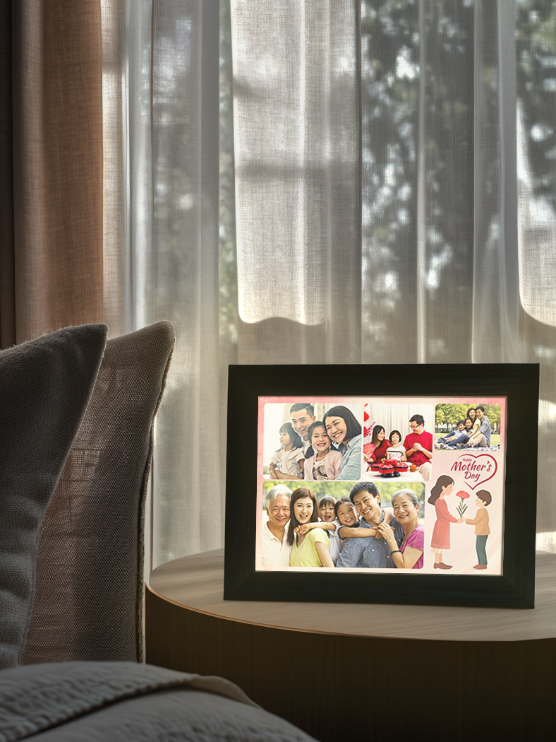 Mother's Day Flower Family Photo Light Frame