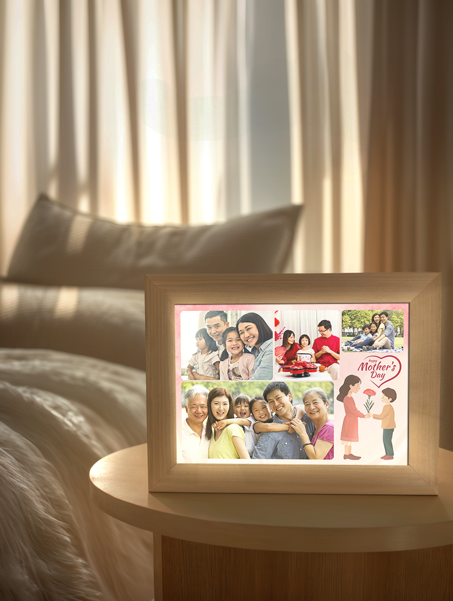 Mother's Day Flower Family Photo Light Frame