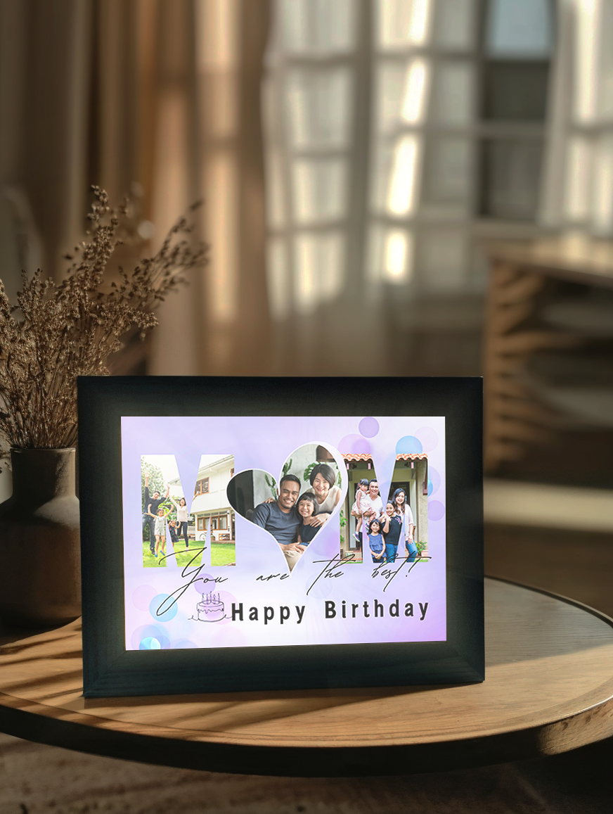 Mother's Day MOM Words Photo Light Frame