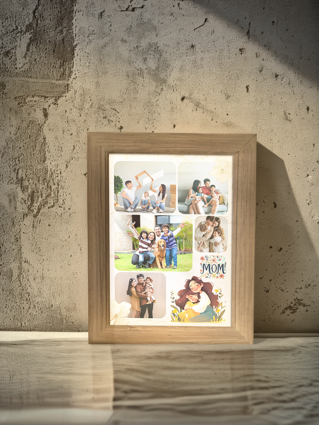 Mother's Day Surprise Sketch Photo Light Frame