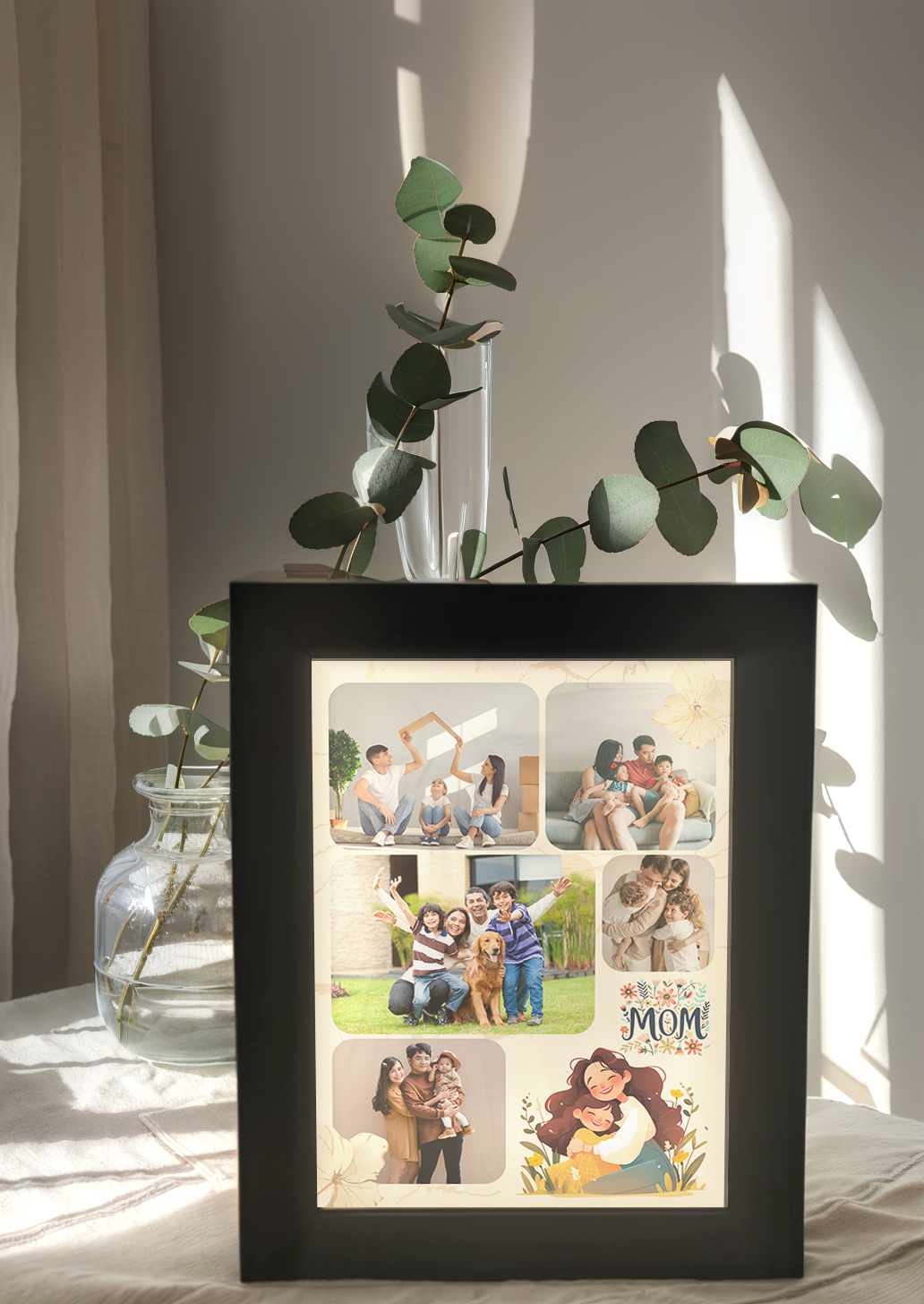 Mother's Day Surprise Sketch Photo Light Frame