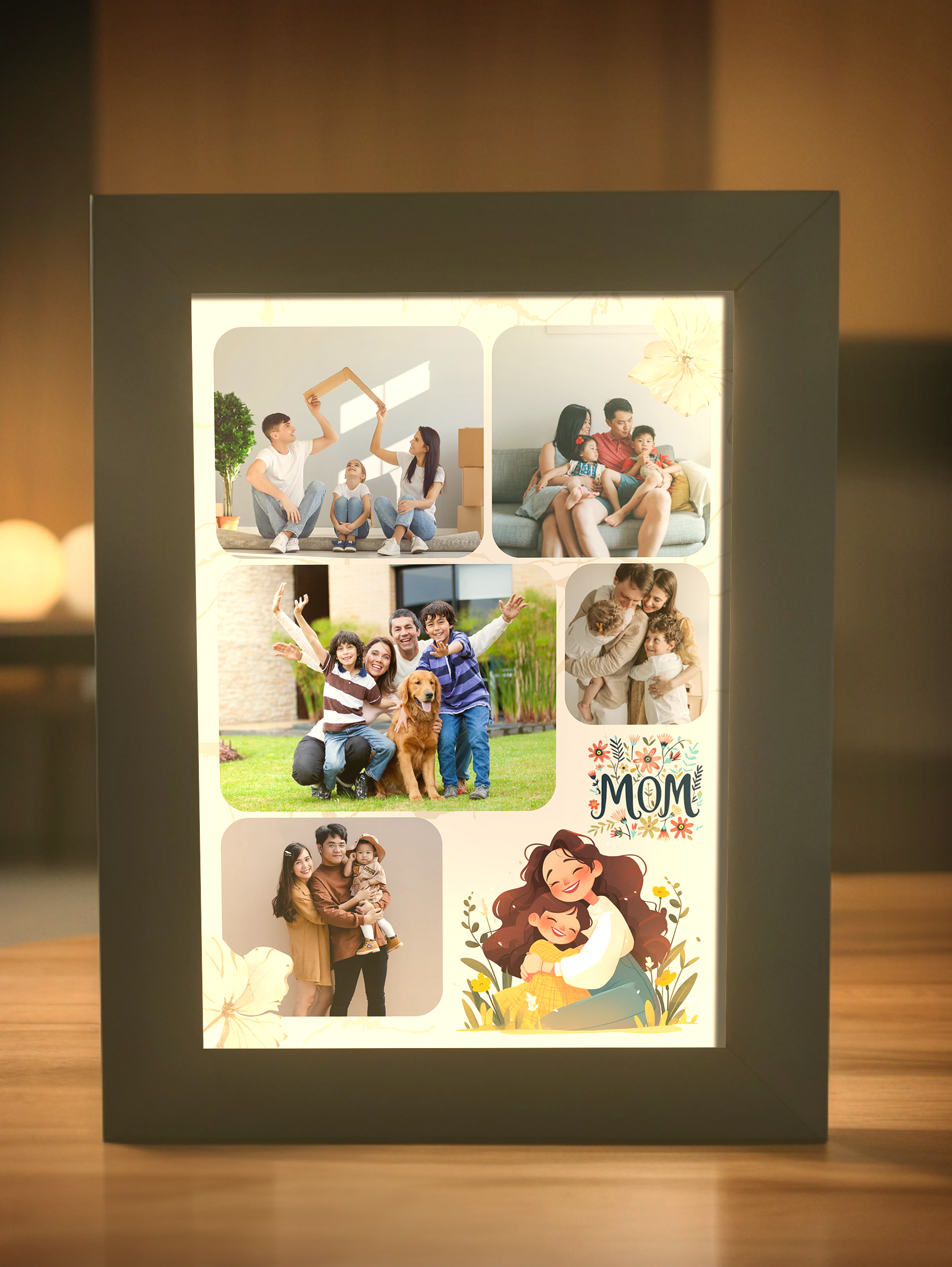 Mother's Day Surprise Sketch Photo Light Frame